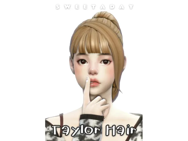 Maxis Match Taylor HairEarly Access February 12th 2023 by sweetaday - The Sims 4 Custom Content