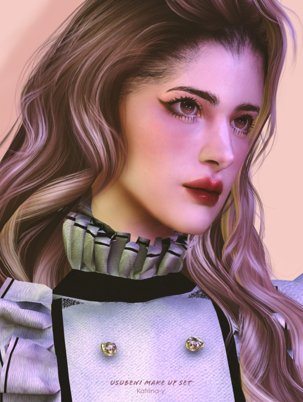Alpha USUBENI make up set y by katrina-y - The Sims 4 Custom Content