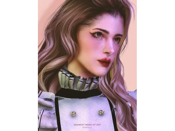 Alpha USUBENI make up set y by Katrina - The Sims 4 Custom Content
