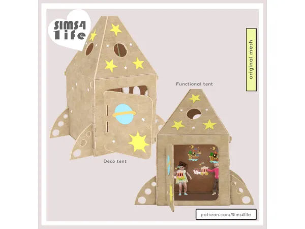 Alpha Cardboard rocket play house - The Sims 4 Custom Content