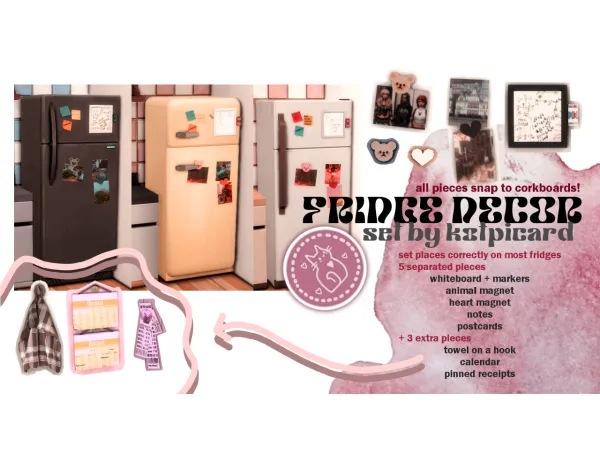 Maxis Match FRIDGE DECOR SET - The Sims 4 Custom Content