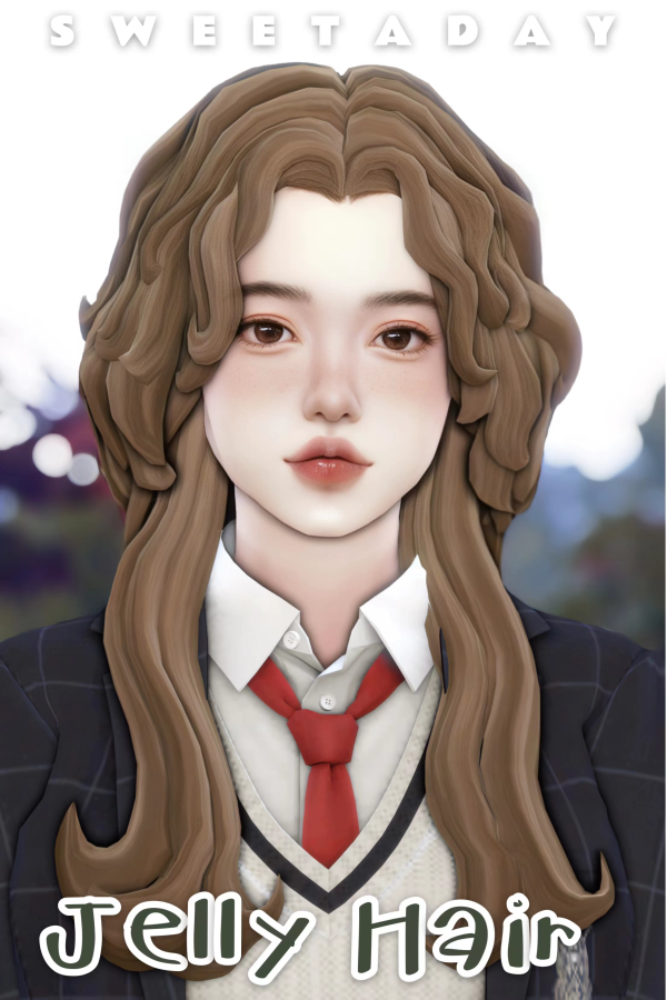 Maxis Match Jelly Hair Early Access March 31st 2023 by simsfinds - The Sims 4 Custom Content
