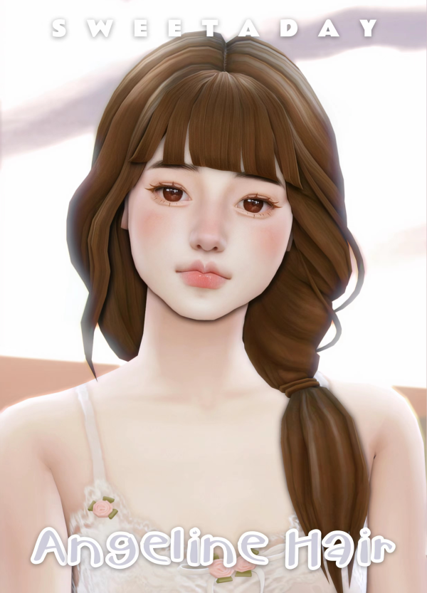 Maxis Match Angeline Hair by simsfinds - The Sims 4 Custom Content