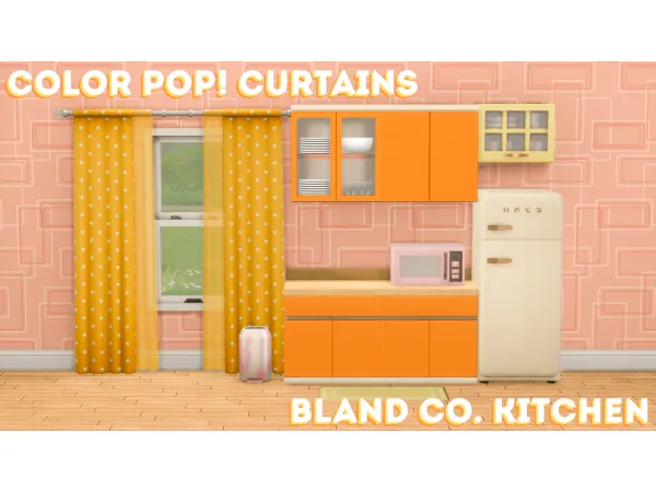 Maxis Match bland co kitchen and color pop curtains - The Sims 4 Custom Content