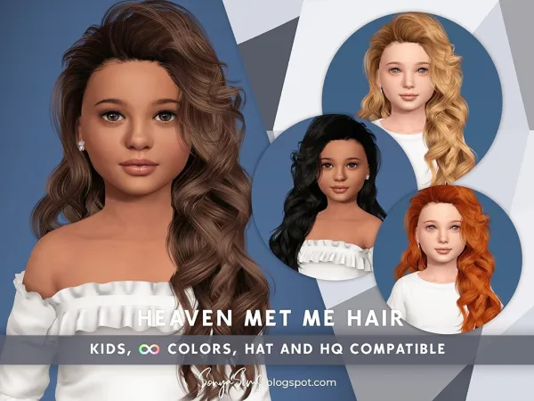 Alpha Heaven Met Me Hair (Kids Version) by simsfinds - The Sims 4 Custom Content