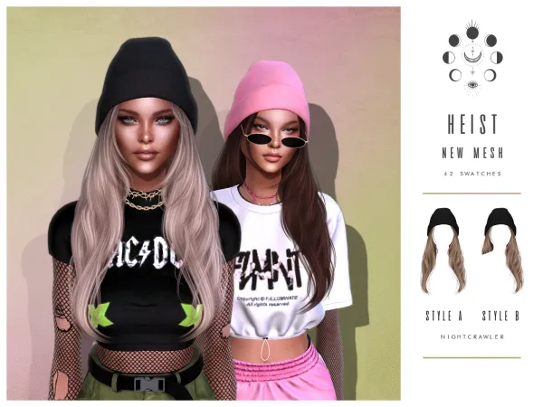 Alpha nightcrawler heist hair - The Sims 4 Custom Content