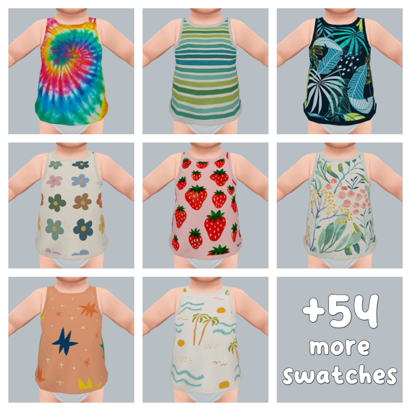 Maxis Match Infant Tank Top Recolor by simsfinds - The Sims 4 Custom Content