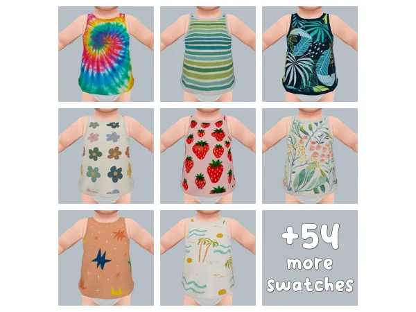Maxis Match Infant Tank Top Recolor by Maytaiii - The Sims 4 Custom Content