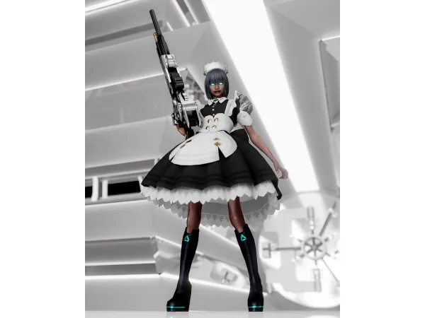 Alpha DOWNLOAD Super String Mecha Maid by Simsonico - The Sims 4 Custom Content