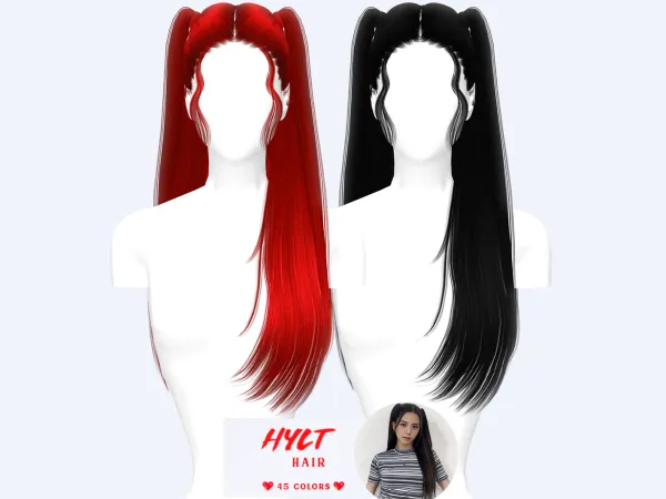 Alpha HYLT Hair by grafity-cc - The Sims 4 Custom Content