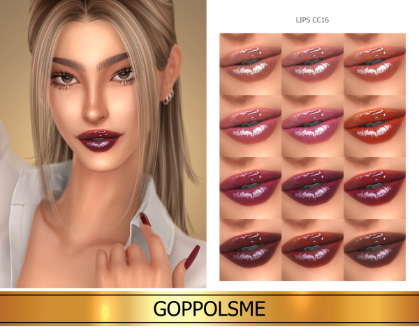 Alpha GPME GOLD Lips CC16 by simsfinds - The Sims 4 Custom Content