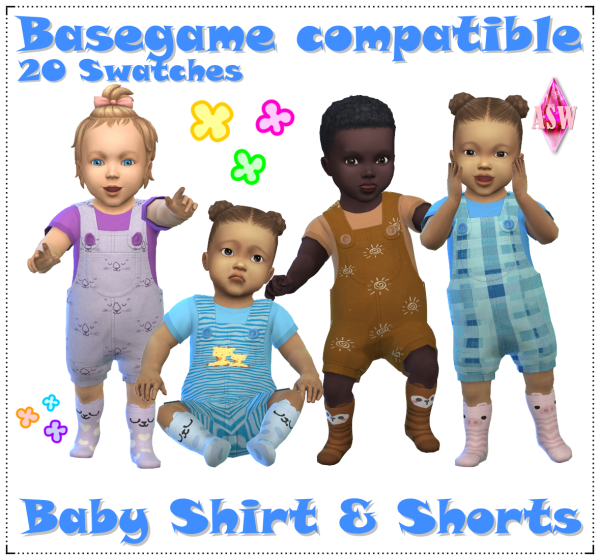 Maxis Match Baby Shirt Shorts by simsfinds - The Sims 4 Custom Content