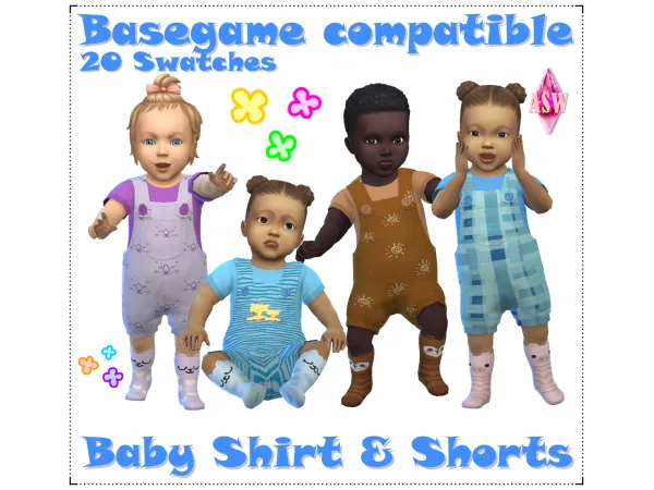 Maxis Match Baby Shirt Shorts by Annett's Sims 4 Welt ASW - The Sims 4 Custom Content
