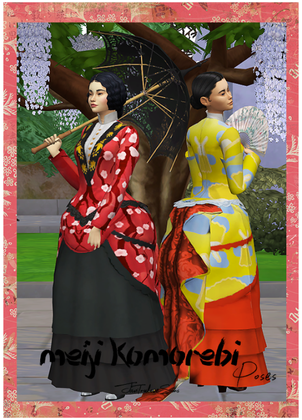 Maxis Match Meiji Komorebi Poses by simsfinds - The Sims 4 Custom Content