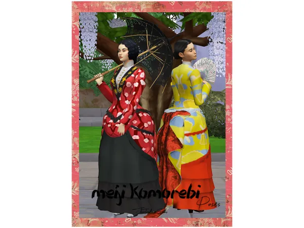 Maxis Match Meiji Komorebi Poses by Javi Trulove - The Sims 4 Custom Content