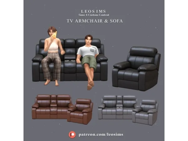 Alpha Tv Sofa Armchair - The Sims 4 Custom Content