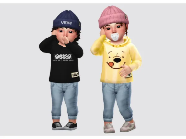 Maxis Match little precious hoodies and beanies for infants by simsdada - The Sims 4 Custom Content