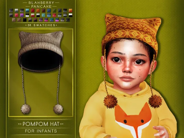 Alpha POMPOM HAT INFANTS BlahberryPancake - The Sims 4 Custom Content