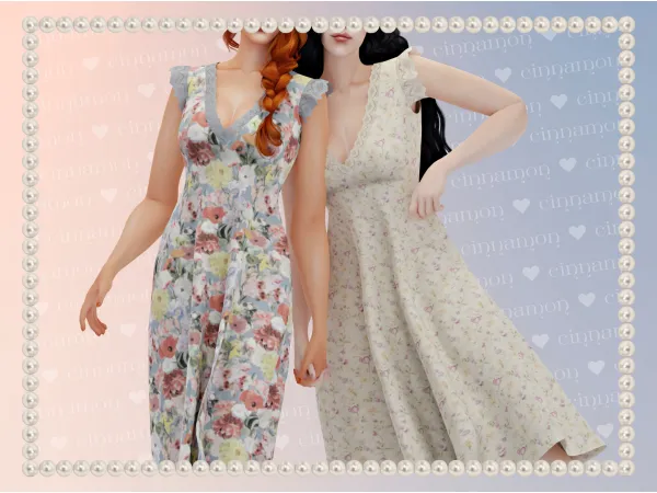 Alpha Cordelia dress sims by cinnamon - The Sims 4 Custom Content