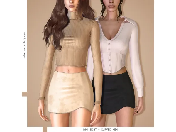 Mix Mini Skirt Curved Hem - The Sims 4 Custom Content