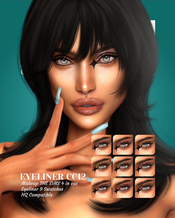 Alpha LEAN EYELINER CC12 by simsfinds - The Sims 4 Custom Content