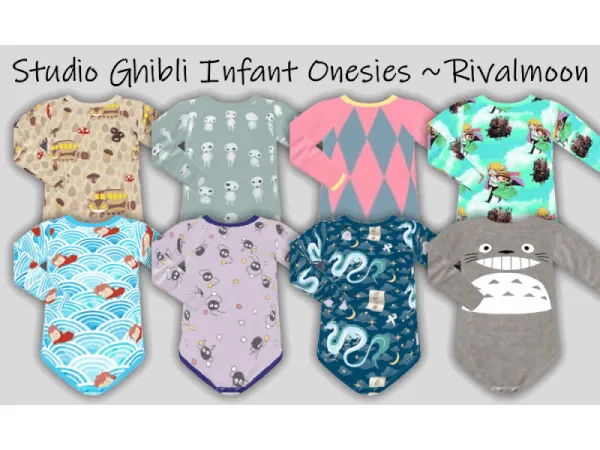 Maxis Match Infant Ghibli Onesies by rivalmoon - The Sims 4 Custom Content