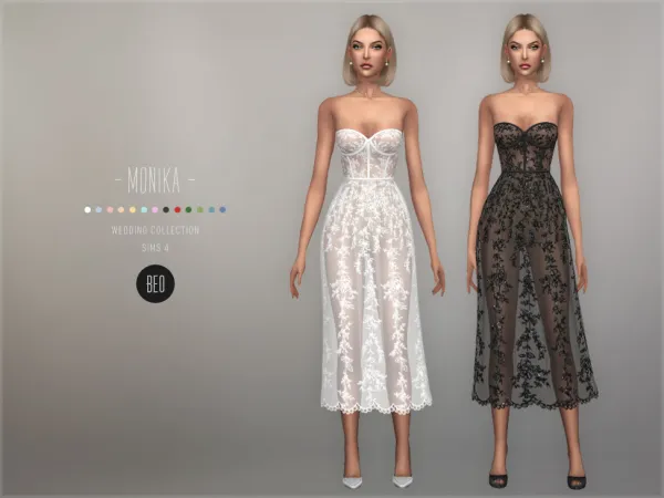 Alpha Wedding Collection Monika Midi Dress by simsfinds - The Sims 4 Custom Content