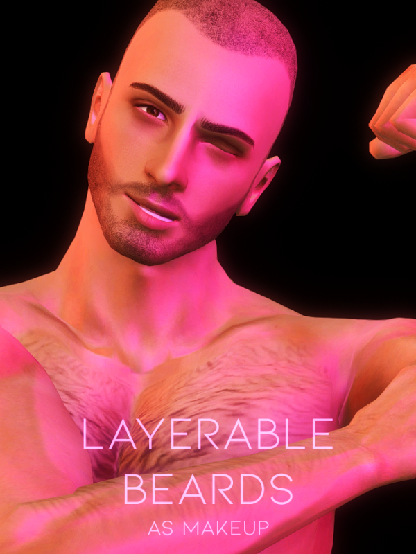 Layerable Beards as Makeup by simsfinds - The Sims 3 Custom Content