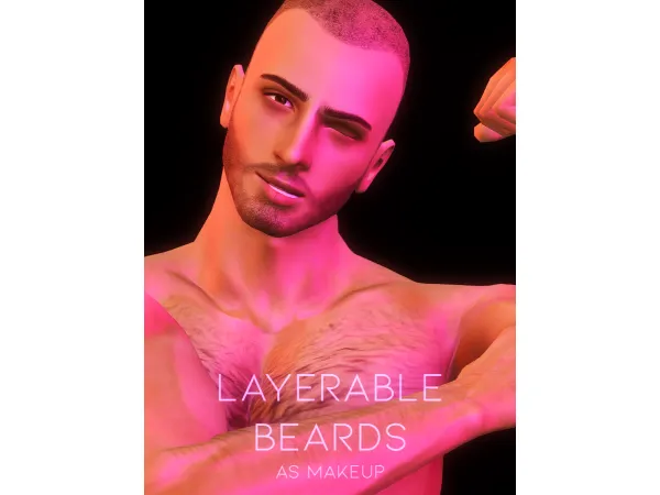 Layerable Beards as Makeup - The Sims 3 Custom Content