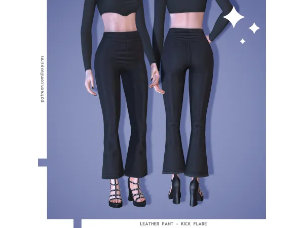 Maxis Match Leather Pant Kick Flare - The Sims 4 Custom Content