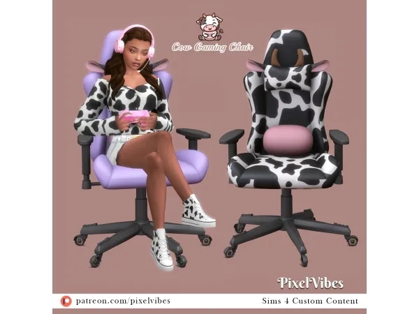 Alpha Cow Gaming Chair - The Sims 4 Custom Content