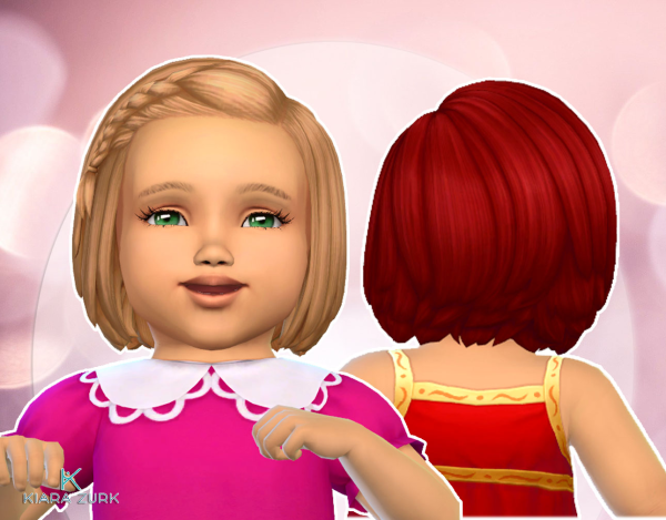 Maxis Match Short Bob Braid for Infants by simsfinds - The Sims 4 Custom Content