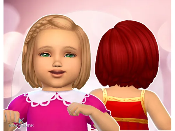 Maxis Match Short Bob Braid for Infants by Kiara Zurk - The Sims 4 Custom Content