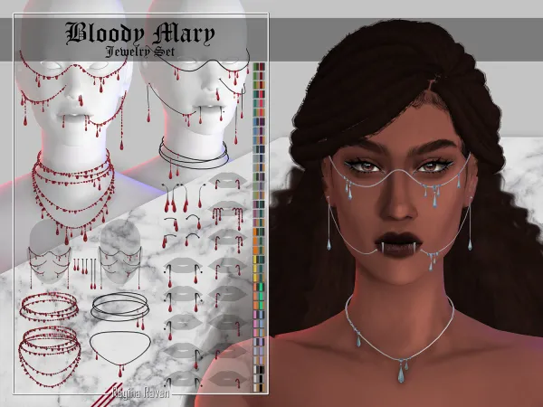 Mix Bloody Mary Jewelry Set by Regina Raven - The Sims 4 Custom Content