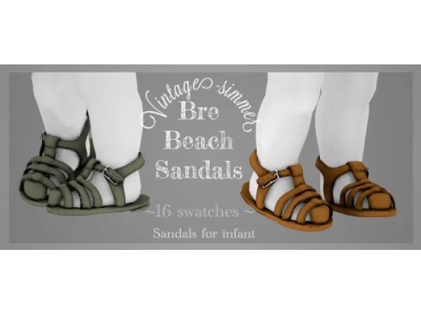 Alpha Infant BreBeach Sandals - The Sims 4 Custom Content