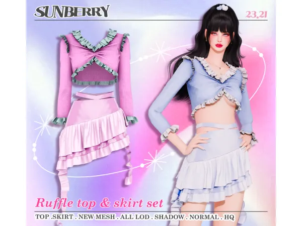 [SUNBERRY]Ruffle top & skirt 23.21(Early access) by SUNBERRY
