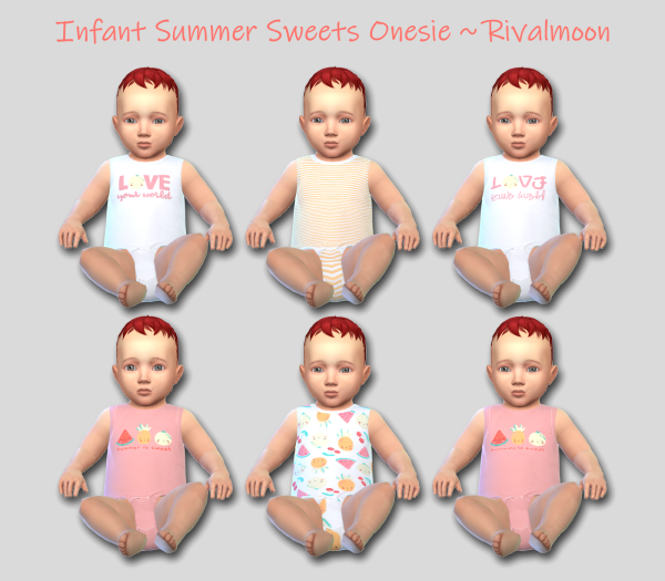 Maxis Match Infant Summer Sweets Onesies by simsfinds - The Sims 4 Custom Content