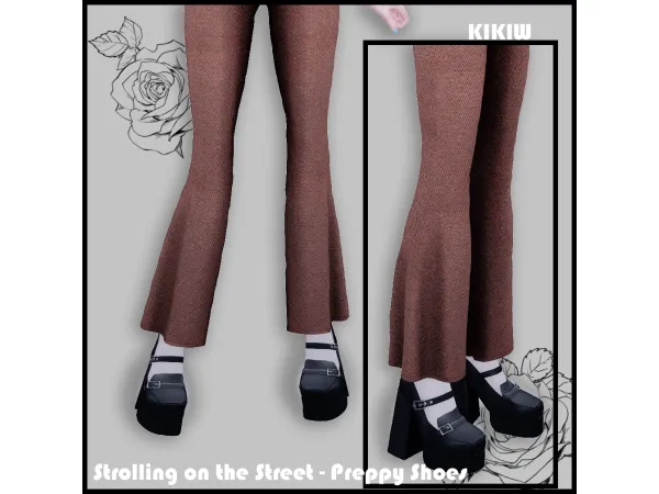 Alpha Strolling on the Street Preppy Shoes by KIKIW - The Sims 4 Custom Content