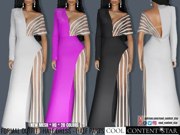 Alpha Suit Dress Hybrid Half Dress Half Pants cool_content_star - The Sims 4 Custom Content
