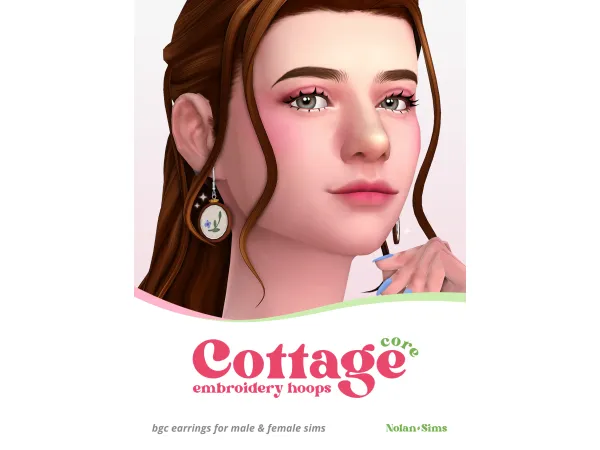 Maxis Match Cottagecore Embroidery Hoops Sims by Nolan - The Sims 4 Custom Content
