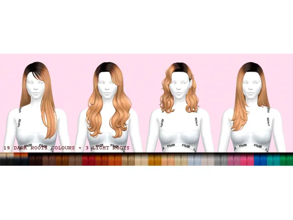 Maxis Match MEAN GIRLS EXTRA CONTENT Darkroots ombre highlights chunky by Daylife Sims - The Sims 4 Custom Content