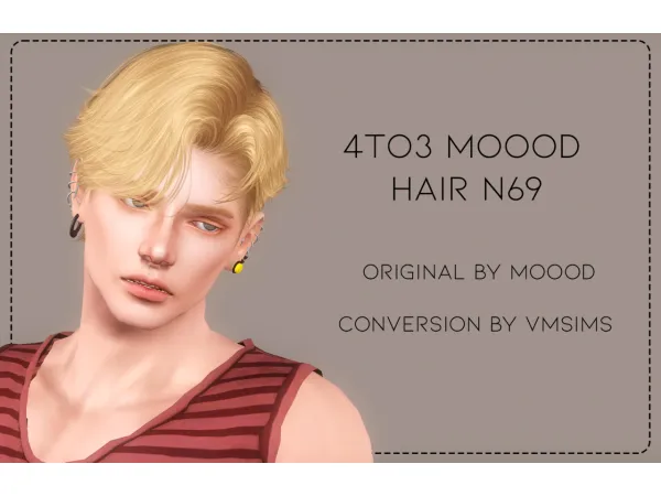 4to3 Moood Hair N69 (v1) by VMSims - The Sims 3 Custom Content