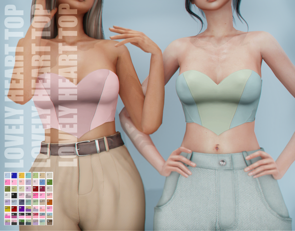 Alpha ﾟLovely heart topﾟ by unknown66irl - The Sims 4 Custom Content