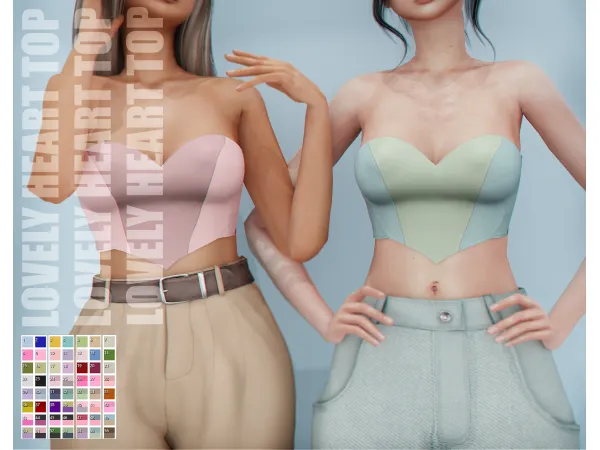 Alpha ﾟLovely heart topﾟ by Unknown66irl - The Sims 4 Custom Content