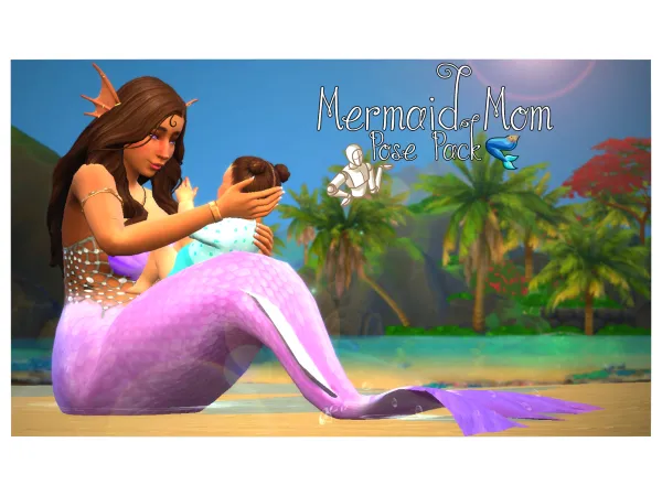 Maxis Match Mermaid Mom Pose Pack by SamsSims - The Sims 4 Custom Content