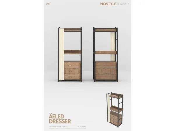 Alpha ÄELED DRESSER SIMS by NO STYLE - The Sims 4 Custom Content