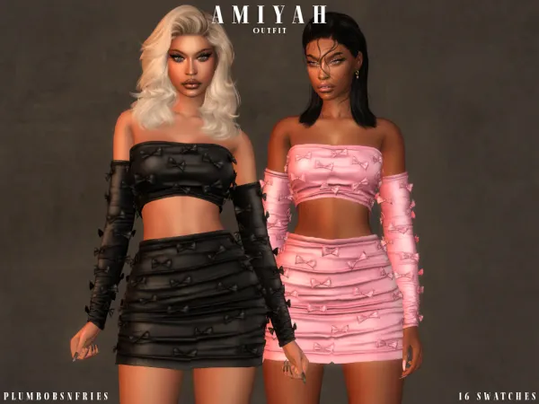 Alpha plumbobsnfries AMIYAH outfit by plumbobsnfries - The Sims 4 Custom Content