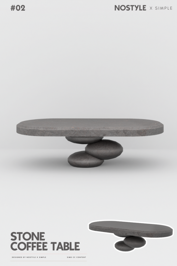Alpha Stone coffee table SIMS by simsfinds - The Sims 4 Custom Content