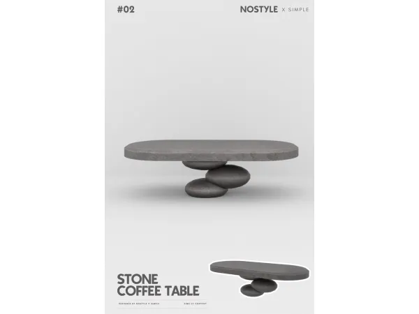 Alpha Stone coffee table SIMS by NO STYLE - The Sims 4 Custom Content