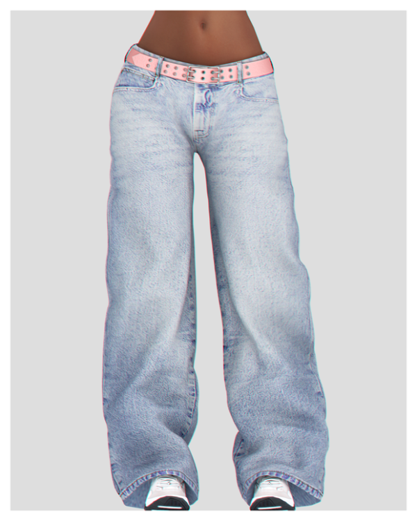 Alpha Low Waist Loose Baggy Denim Pants by BackTrack - The Sims 4 Custom Content